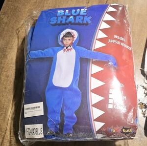 Kids blue shark costume. Size small. Like new